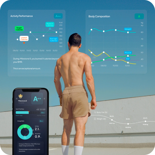 biohacker man with metrics from hume app