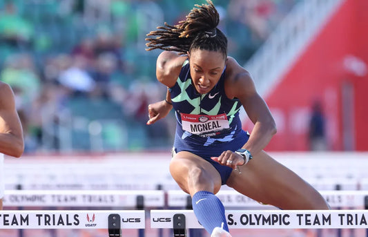Olympian Brianna McNeal hurdle