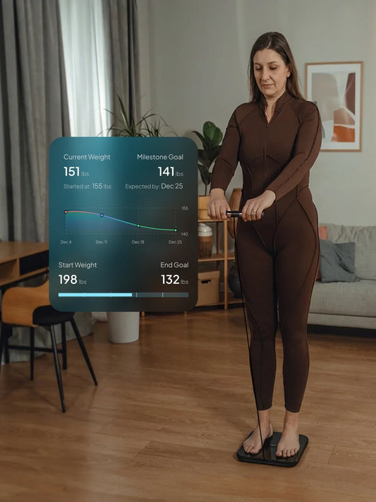 woman using the Hume Body Pod