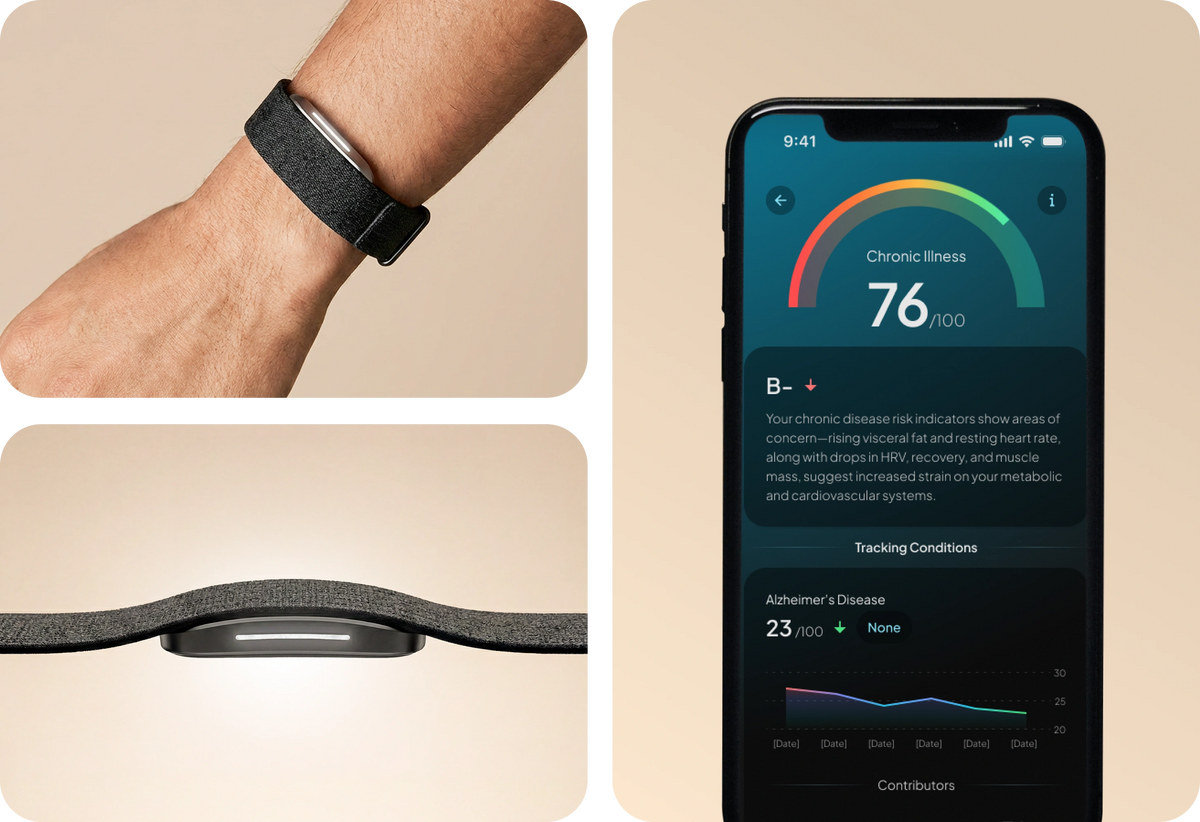 Hume Band 2.0 and app showing connected health signals