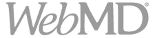 WebMD wordmark logo displayed in light gray text on a transparent background.