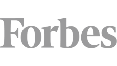 Forbes wordmark logo displayed in light gray serif lettering on a transparent background.