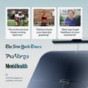 Advertisement for Hume with user testimonials and brand logos on a light blue background