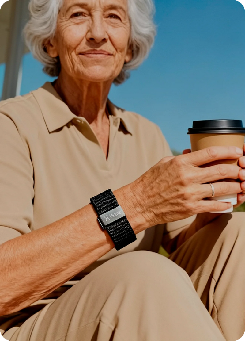 Person monitoring chronic illness risk with Hume Band