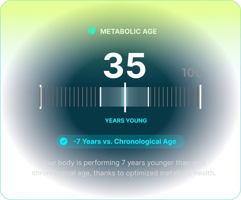 App screen showing metabolic age and basal metabolic rate