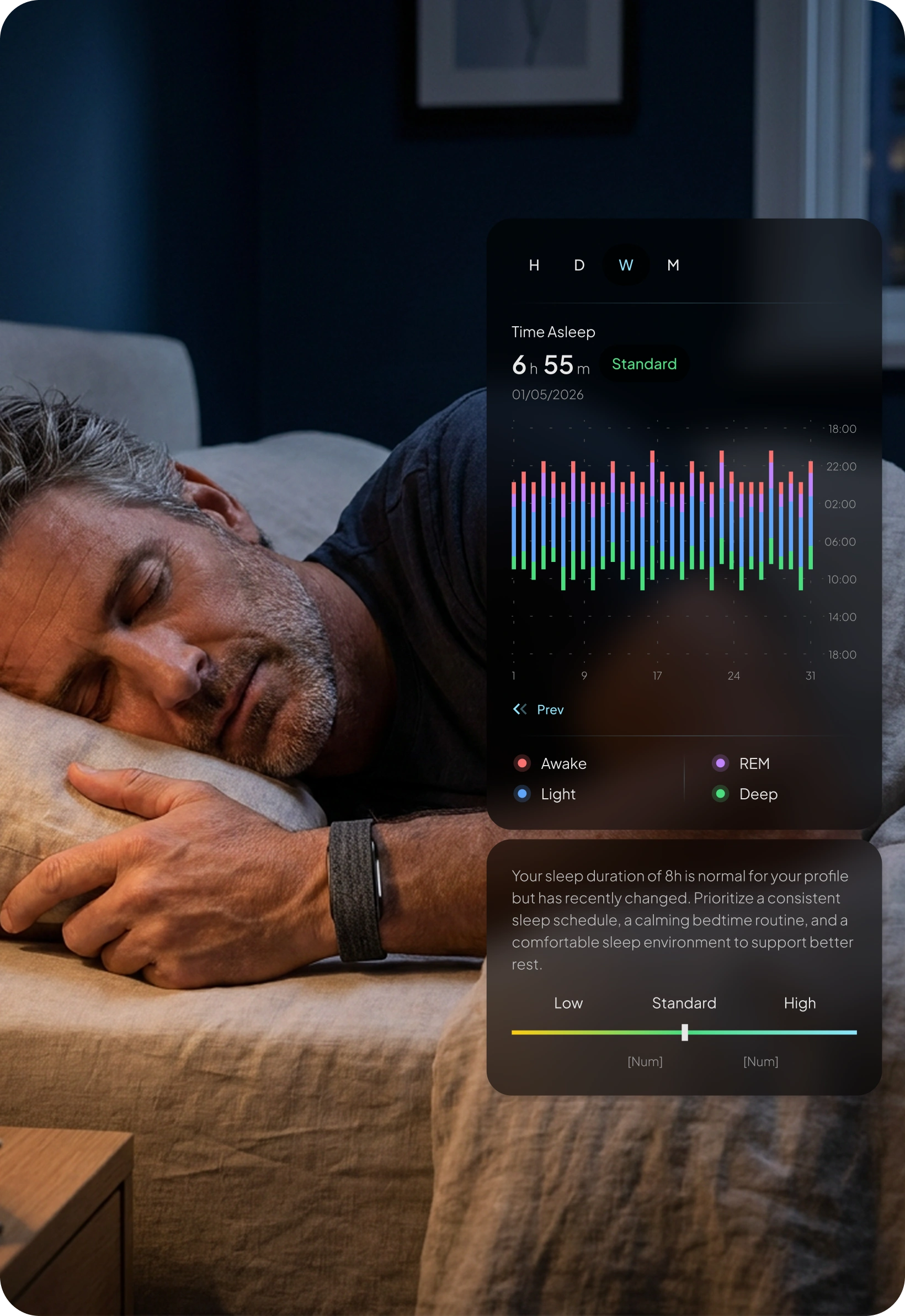 Hume Band 2.0 sleep quality and sleep stage tracking