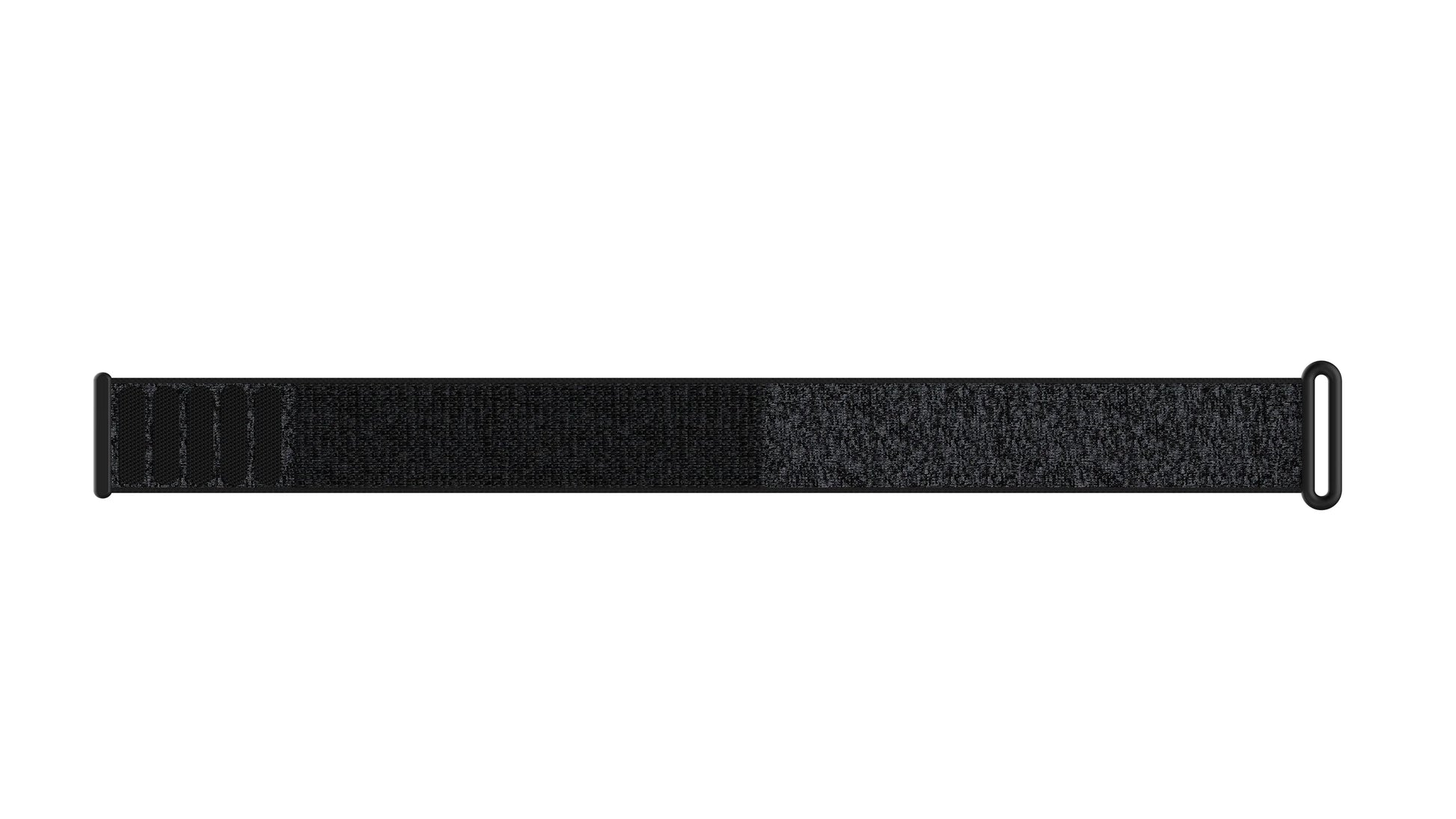 HumeWeave charcoal woven band for Hume Band 2.0 — back view showing the hook-and-loop fastening strip