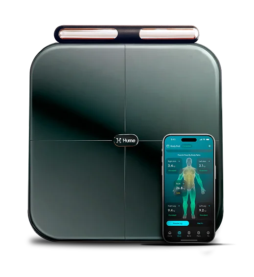Hume Pod body composition scanner with retractable hand electrodes