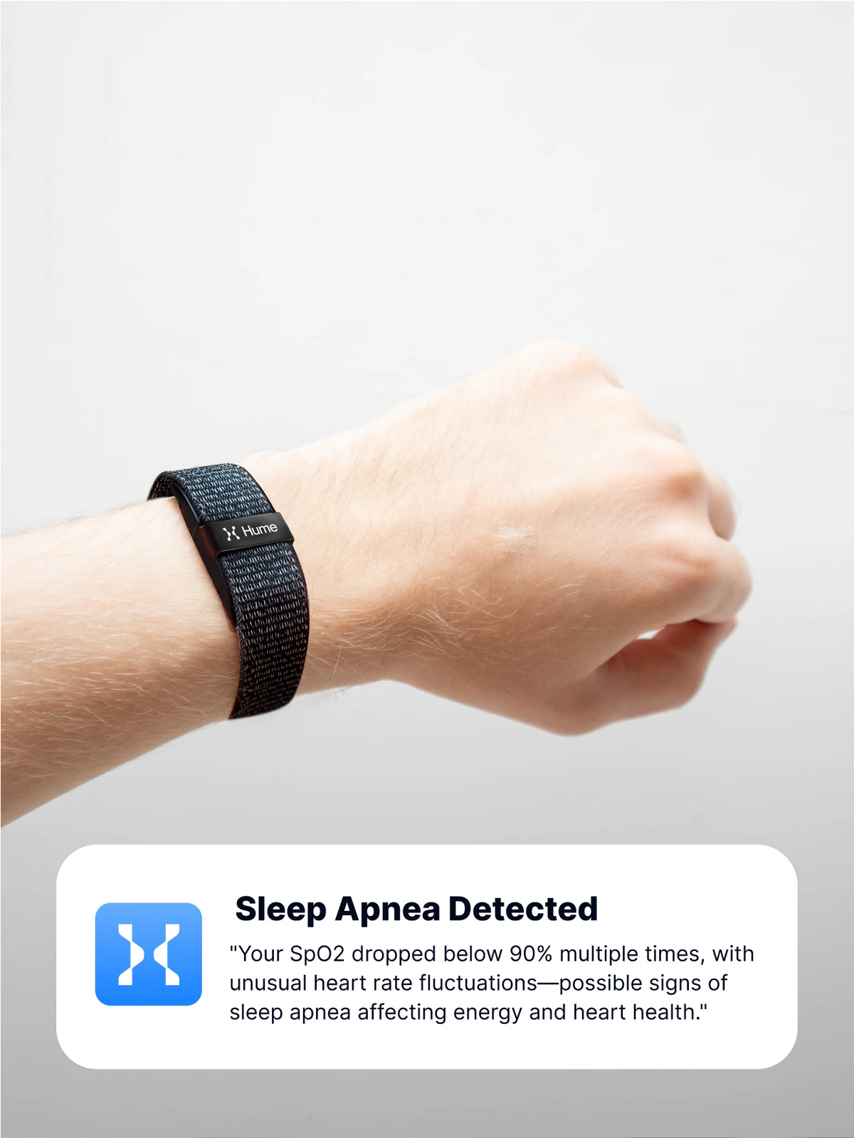 Hume Band detecting health signals on wrist